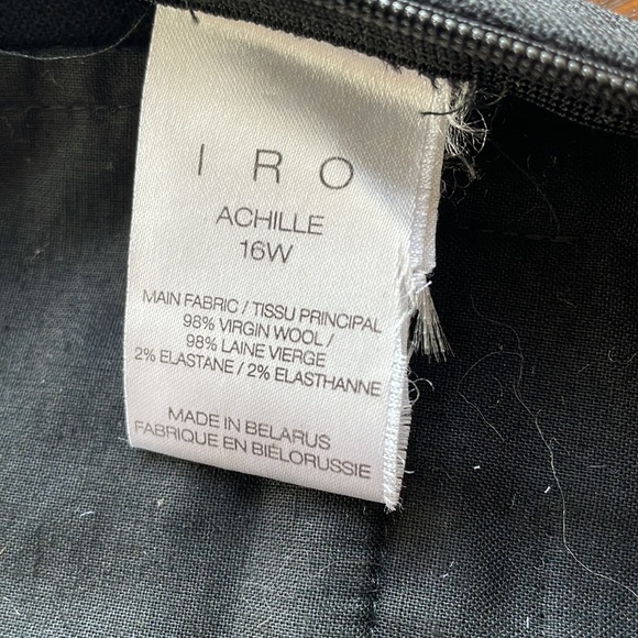 Iro virgin wool Achille ankle work pants French Size 34 black - Picture 8 of 8